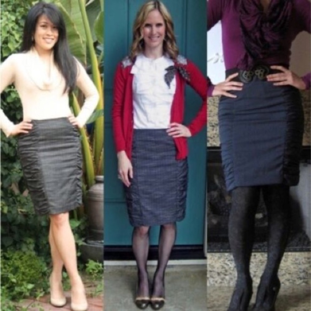 🎉Host Pick🎉 Anthropologie ruched teal skirt - Picture 2 of 6